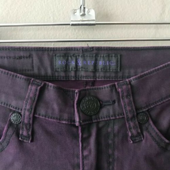Rock & Republic Berlin purple skinny jeans Sz 0M - Picture 4 of 8